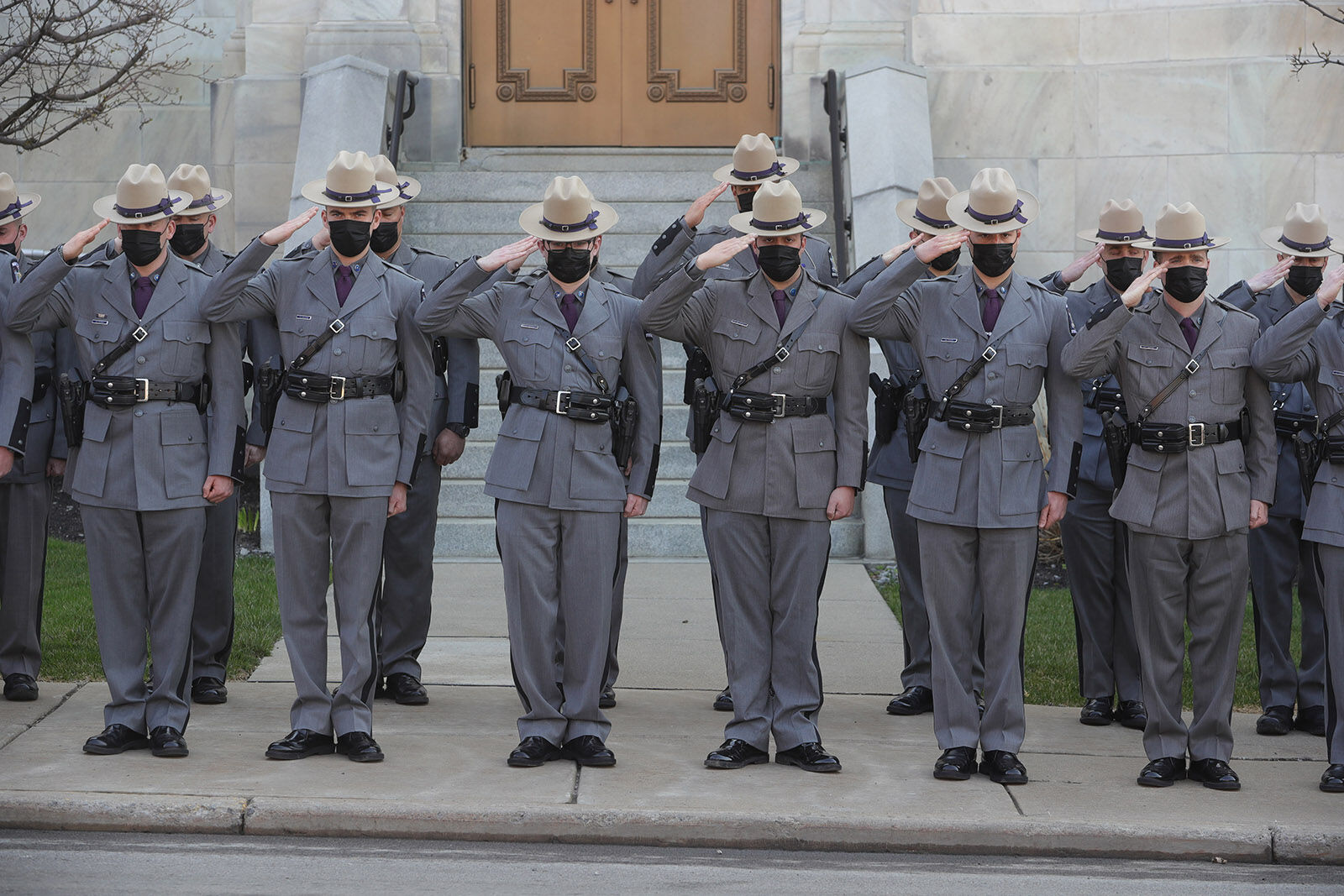 Troopers salute